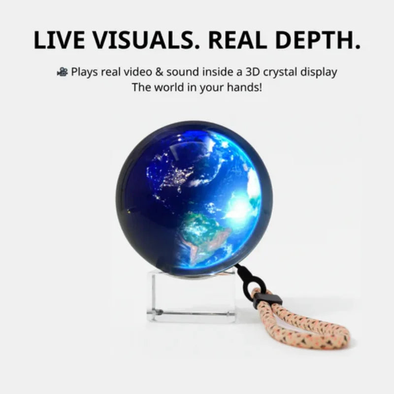 3Dcrystal Ball Video Player Display Customizable Video Glass Ball Electronic Screen Gift Perfect for Commemorating Couples, Pets